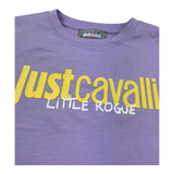 Just Cavalli T-Shirt Girocollo Tinta Unita con Stampa Logo per Bambino JGP26027TS LILLA JUST CAVALLI 