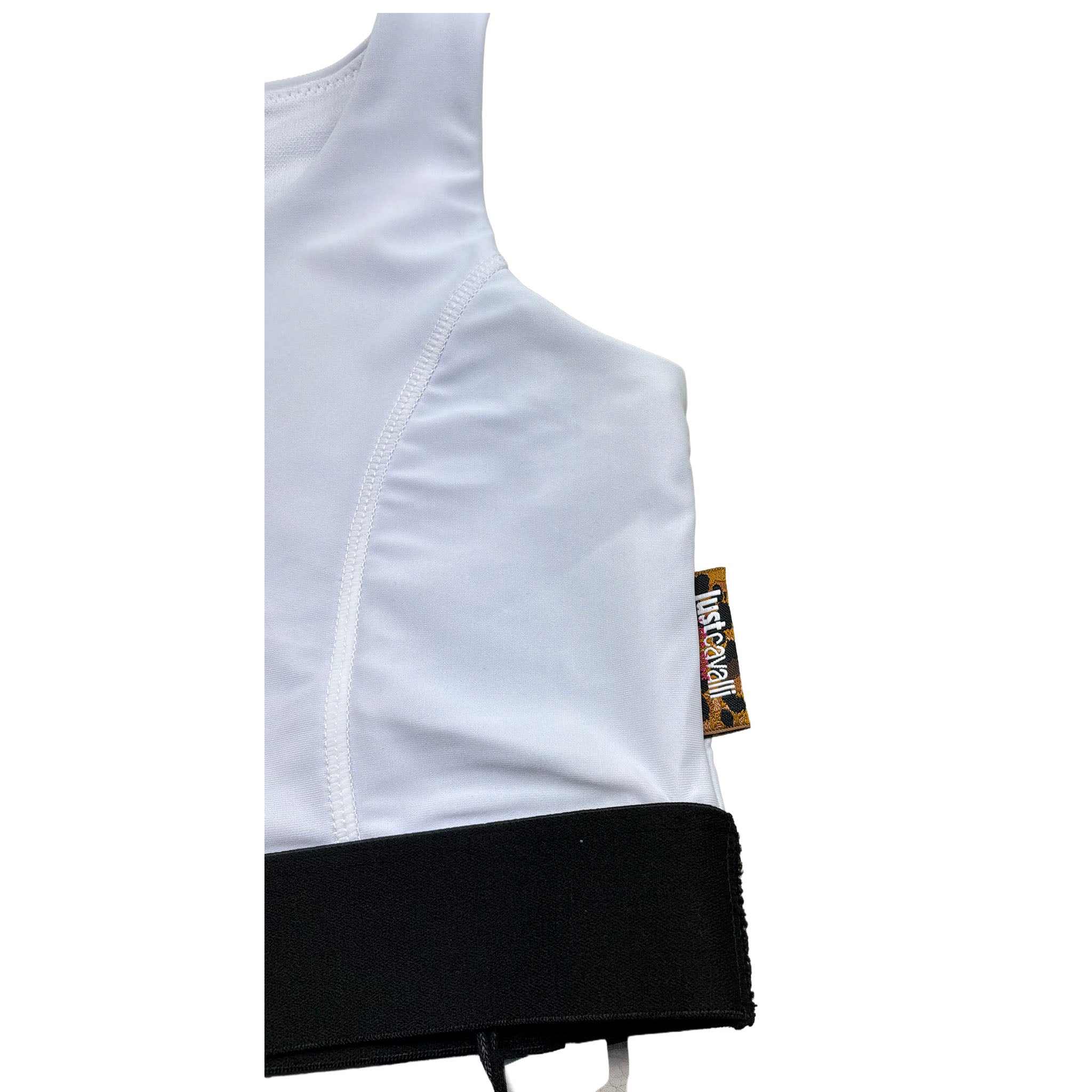 Just Cavalli Top Giromanica Tinta Unita con Logo per Bambina JGP26055TO BIANCO JUST CAVALLI 