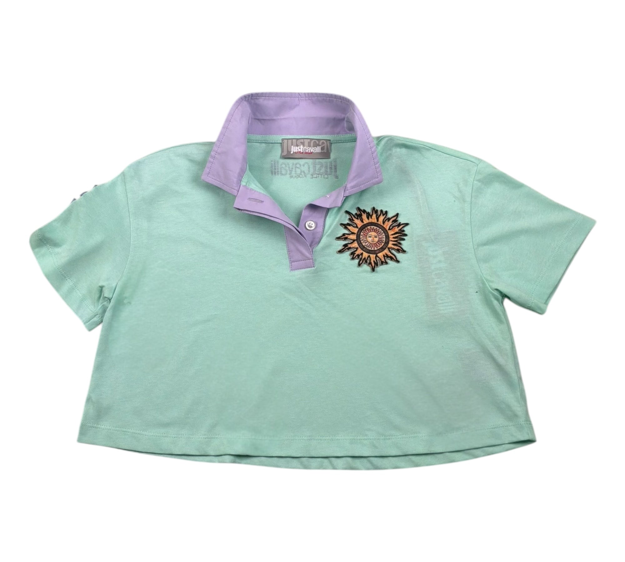 Just Cavalli Polo Mezza Manica Tinta Unita con Colletto per Bambina JGP26077PO VERDE ACQUA JUST CAVALLI 