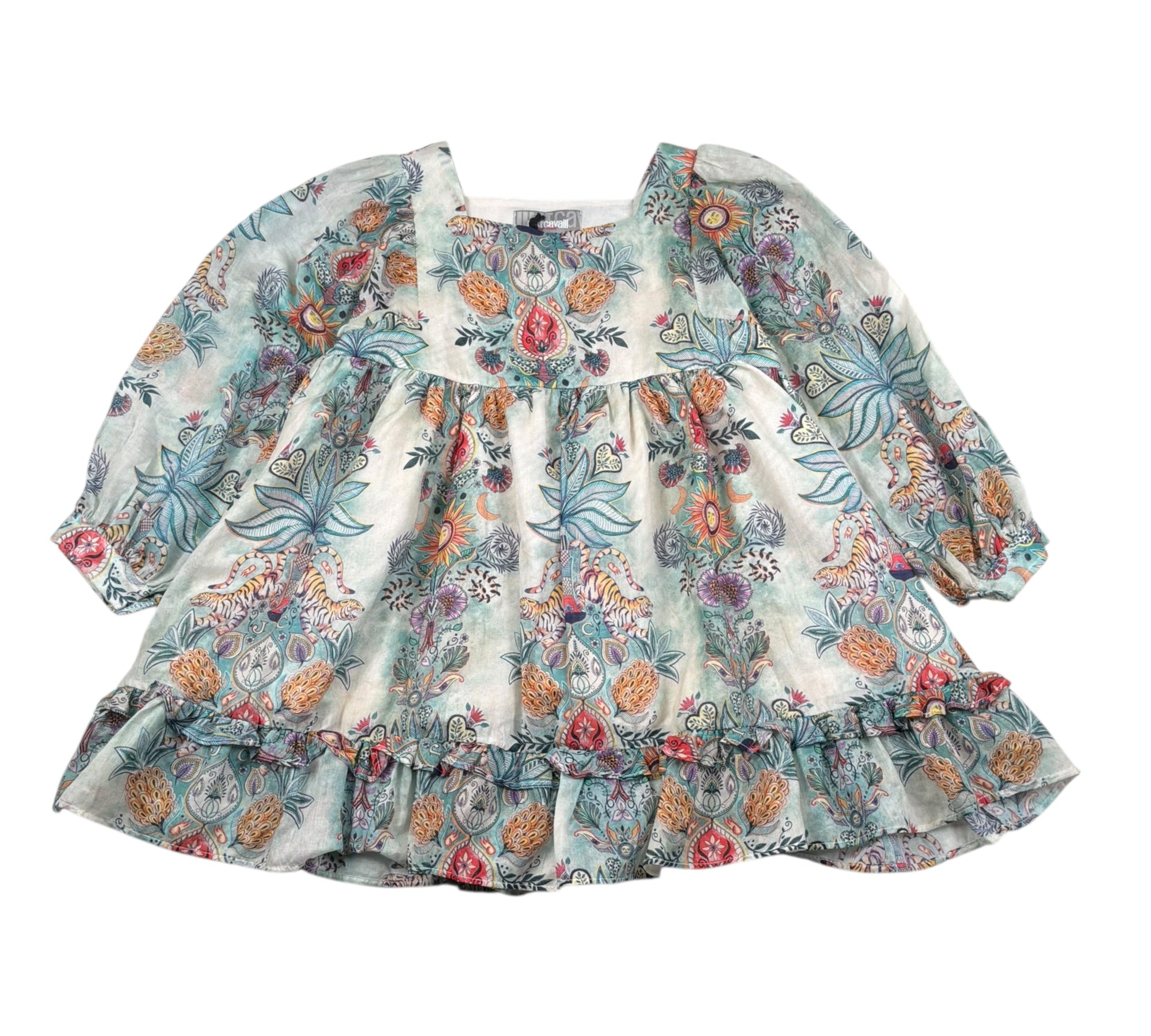 Just Cavalli Abito Manica Lunga Stampa Fantasia per Bambina JGP26130VE VERDE JUST CAVALLI 