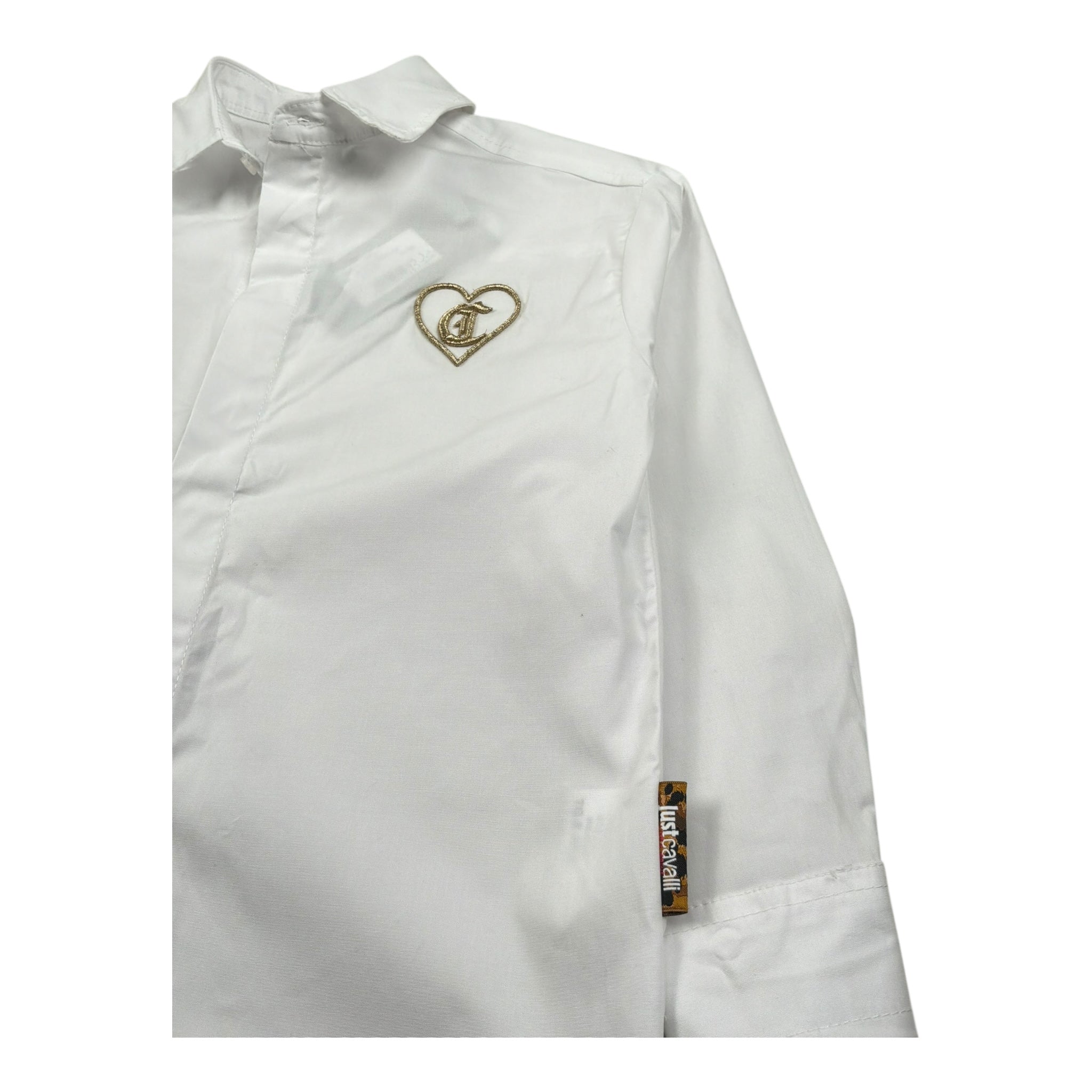 Just Cavalli Camicia Manica Lunga Tinta Unita con Ricamo per Bambina JGP26172CA BIANCO JUST CAVALLI 