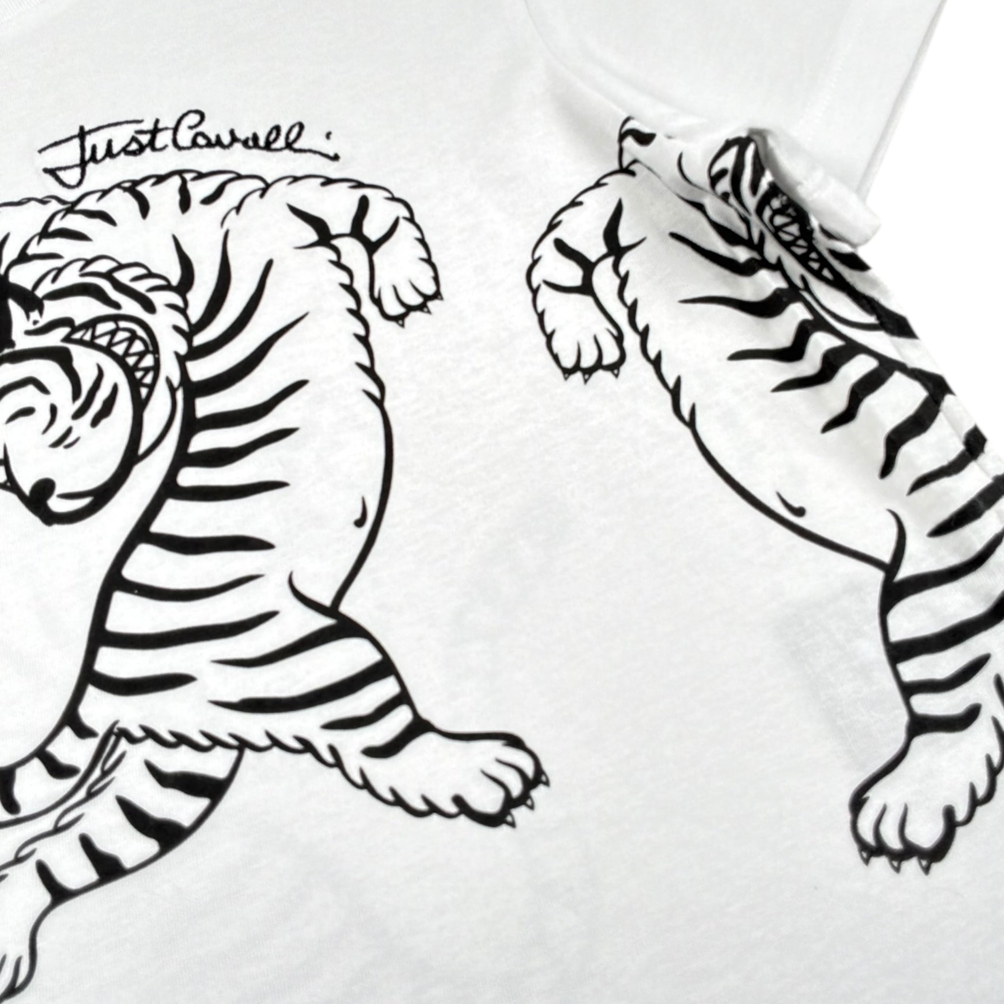 Just Cavalli T-Shirt Girocollo Tinta Unita con Stampa per Bambina JGP26181TS BIANCO JUST CAVALLI 