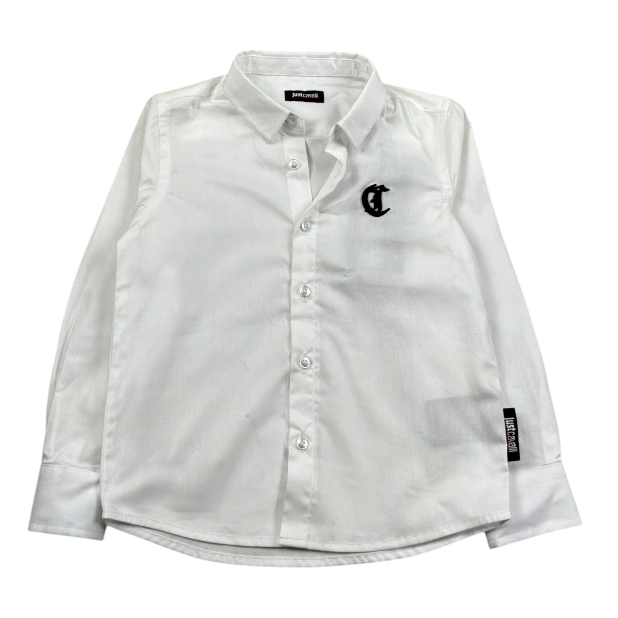 Just Cavalli Camicia Manica Lunga Tinta Unita con Ricamo Logo per Neonato JIP26066CA BIANCO JUST CAVALLI 