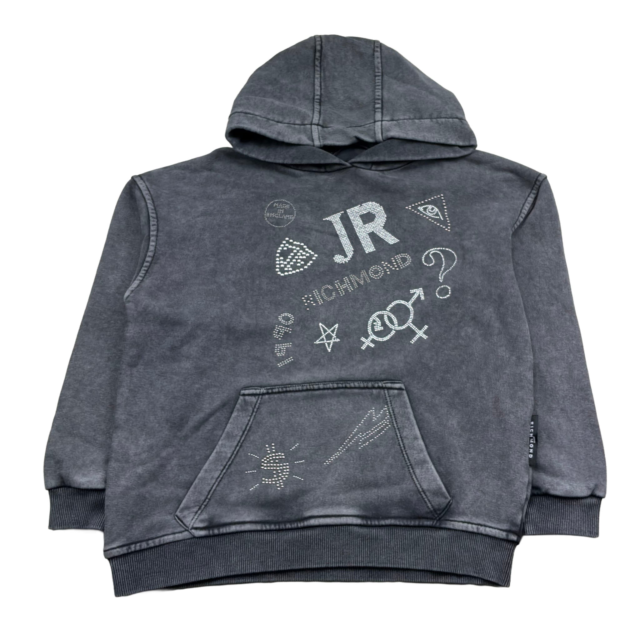 John Richmond Felpa Chiusa con Cappuccio Tinta Unita per Bambino RBP26177FE GRIGIO JOHN RICHMOND 