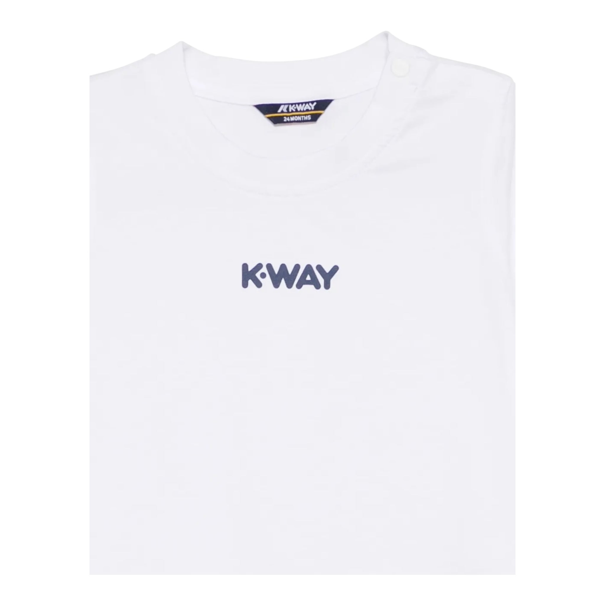 K-Way T-Shirt Girocollo Tinta Unita con Logo per Neonato K11613W BIANCO K-WAY 