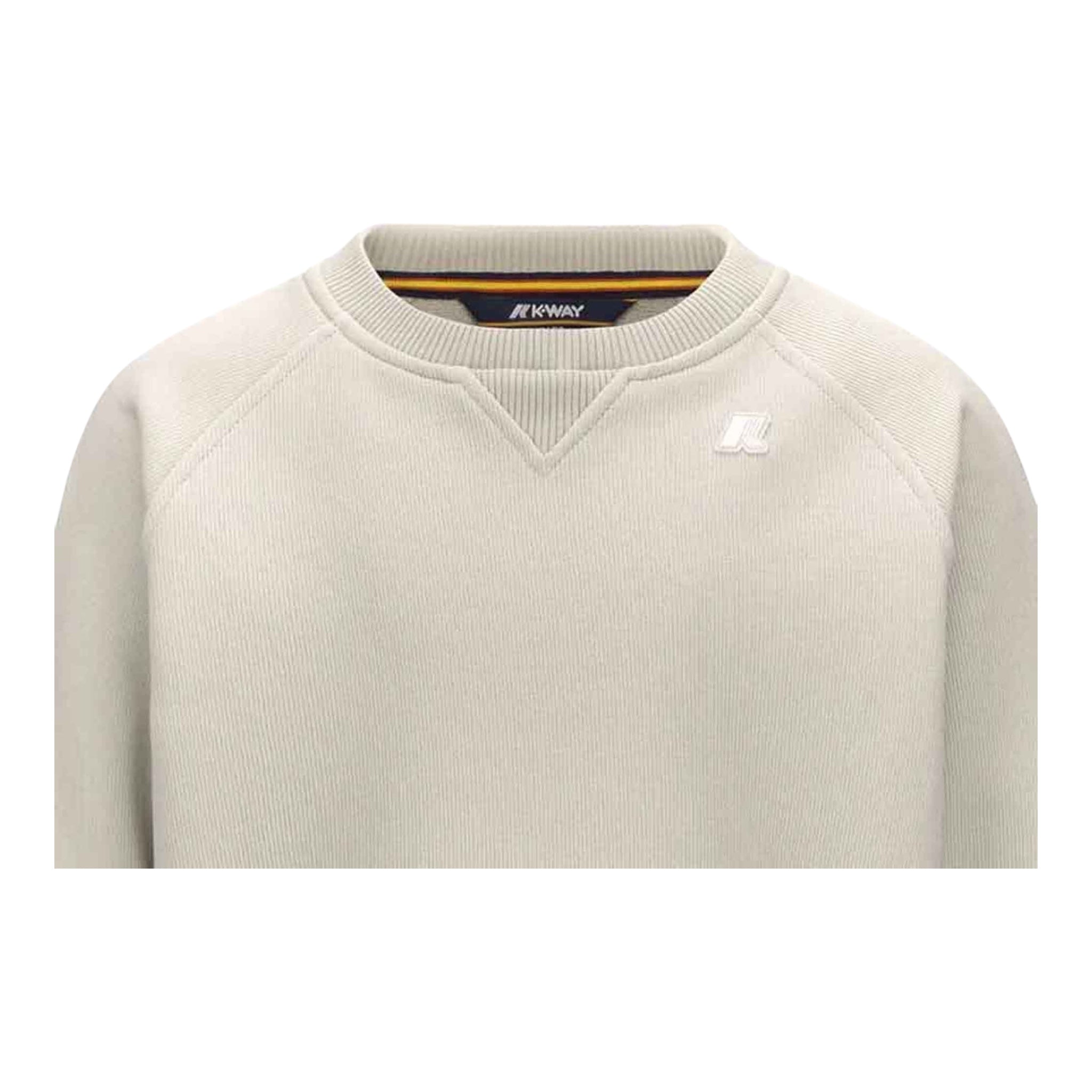 K-Way Maglia Tinta Unita Girocollo con Logo per Bambino K2148LW PANNA K-WAY 