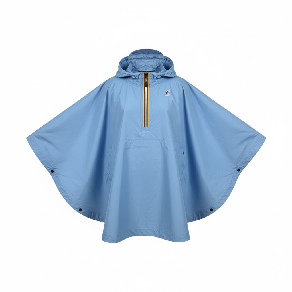 K-Way Mantella Tinta Unita con Zip E Cappuccio per Bambino K2148QW AZZURRO K-WAY 