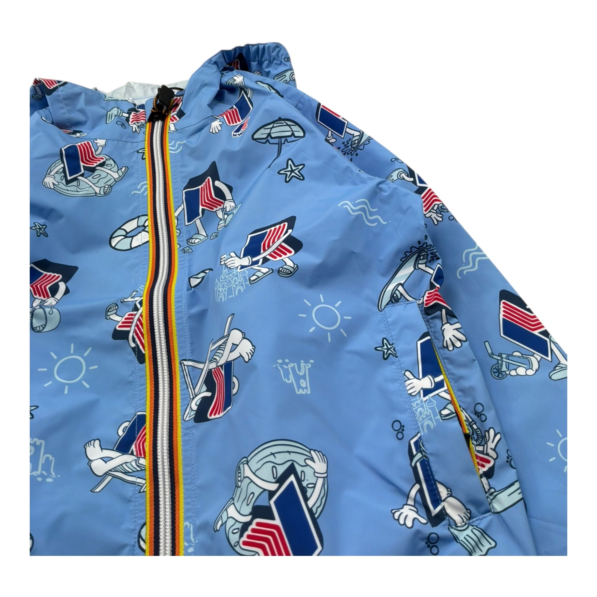 K-Way Giubbino Stampa Fantasia con Loghi per Bambina K2148SWX AZZURRO K-WAY 