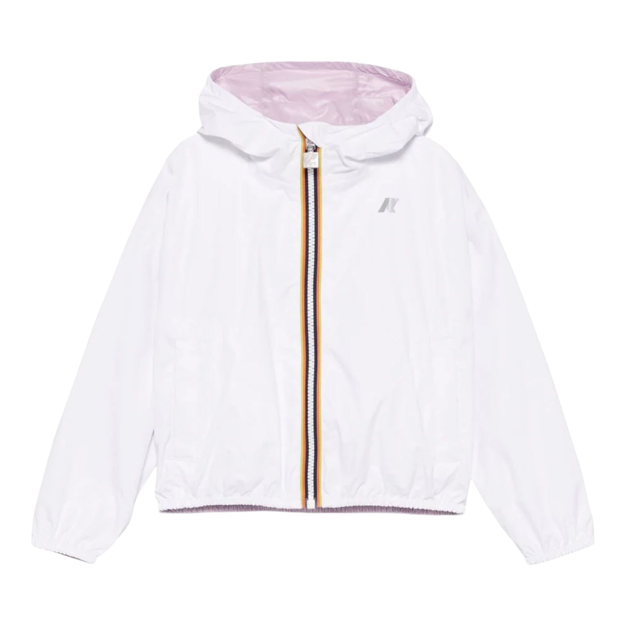 K-Way Giubbino Reversibile Bicolore per Bambina K41337WXX BIANCO/ROSA K-WAY 