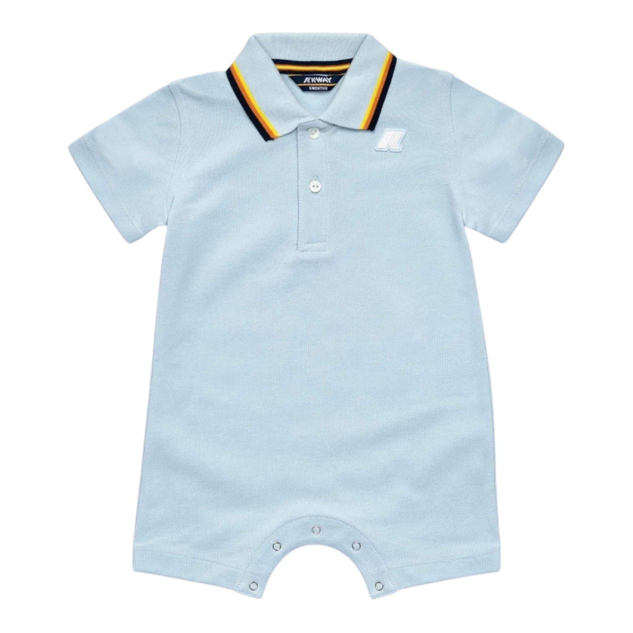 K-Way Pagliaccetto Mezza Manica Tinta Unita con Stampa per Neonato K71373W AZZURRO K-WAY 