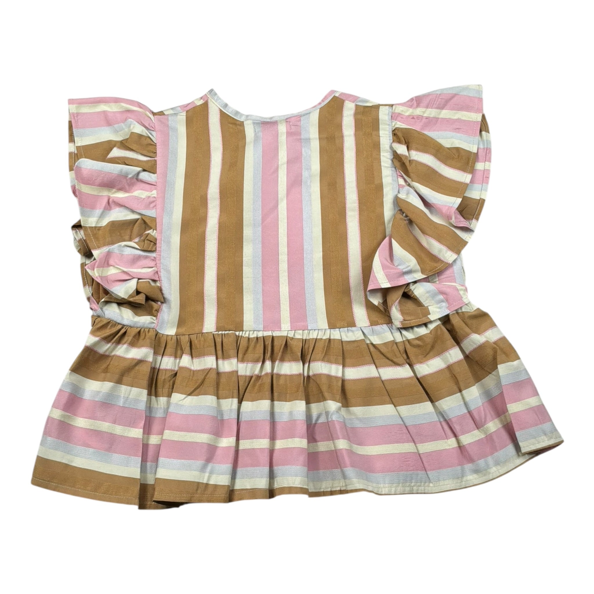 Kaos Top Tricolore con Fantasia A Righe per Bambina KS130 ROSA KAOS 