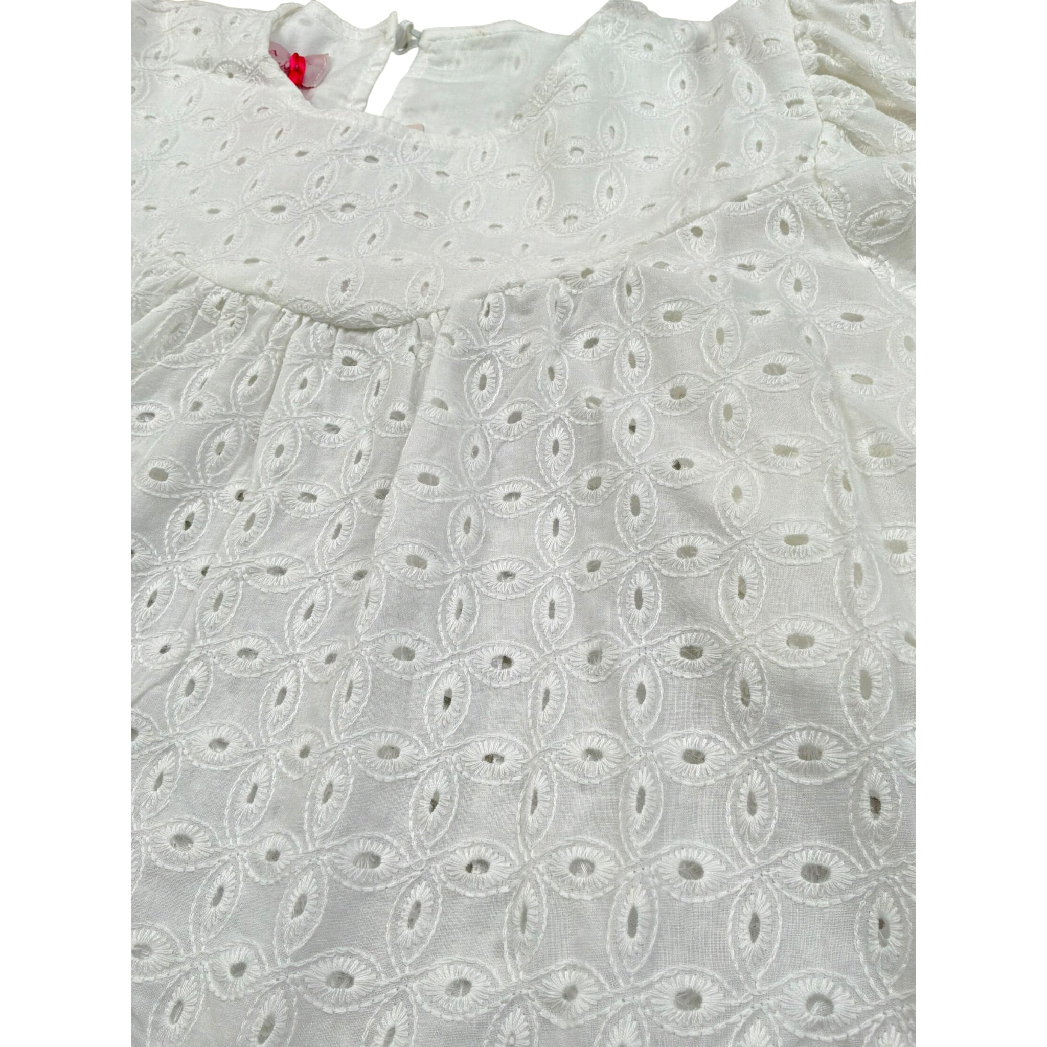 Kaos Camicia Tinta Unita Traforata per Bambina KS164 BIANCO KAOS 