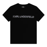 Karl Lagerfeld T-Shirt Girocollo tinta unita con Logo Nero per Bambino Z30055 NERO KARL LAGERFELD 