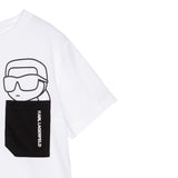 Karl Lagerfeld T-Shirt Girocollo tinta unita con Taschino Bianco per Bambino Z30423X BIANCO KARL LAGERFELD 