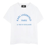 Karl Lagerfeld T-Shirt Girocollo Tinta Unita con Logo per Neonato Z30439 BIANCO KARL LAGERFELD 