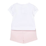 Karl Lagerfeld Completo 2 Pezzi T-Shirt-Short Bicolore Bianco/Rosa per Neonata Z30513 BIANCO/ROSA KARL LAGERFELD 