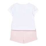 Karl Lagerfeld Completo 2 Pezzi T-Shirt-Short Bicolore Bianco/Rosa per Neonata Z30513 BIANCO/ROSA KARL LAGERFELD 