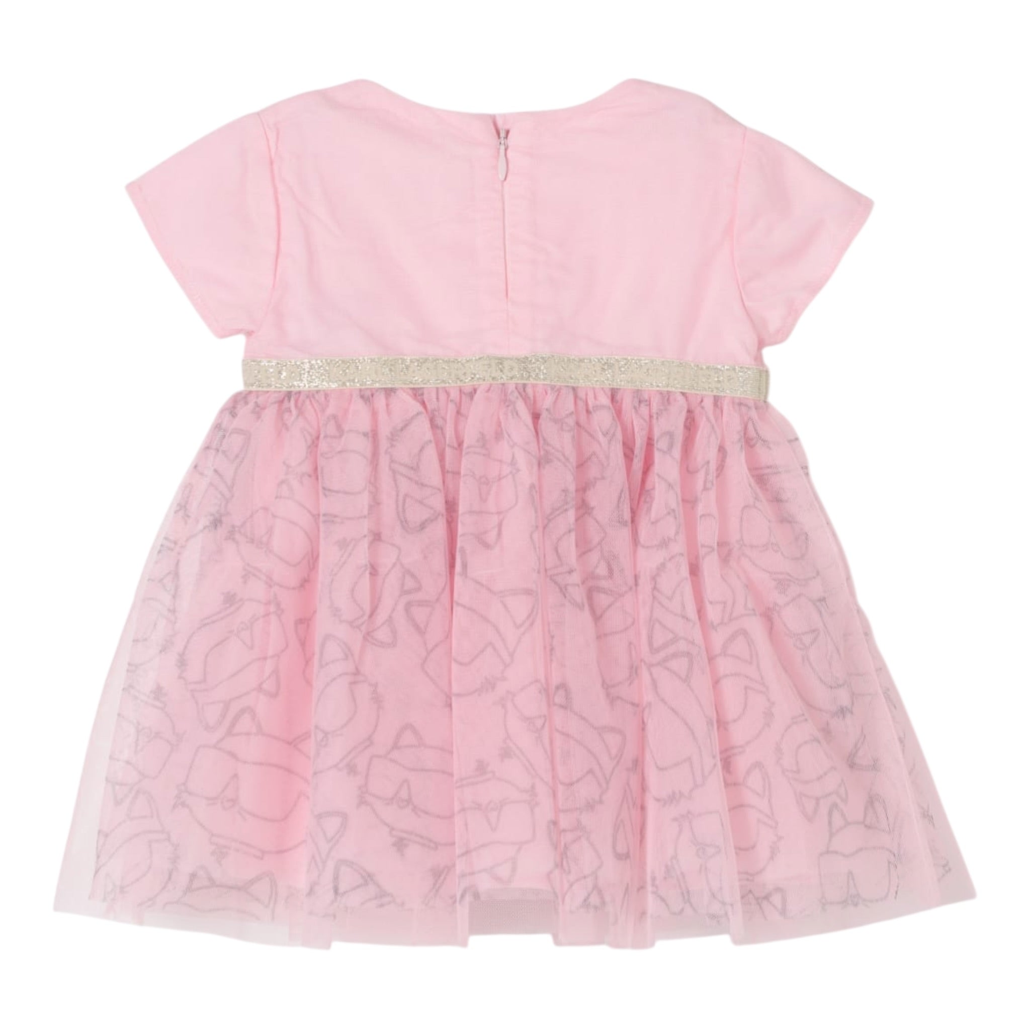 Karl Lagerfeld Abito Mezza Manica Tinta Unita In Tulle per Neonata Z30519 ROSA KARL LAGERFELD 