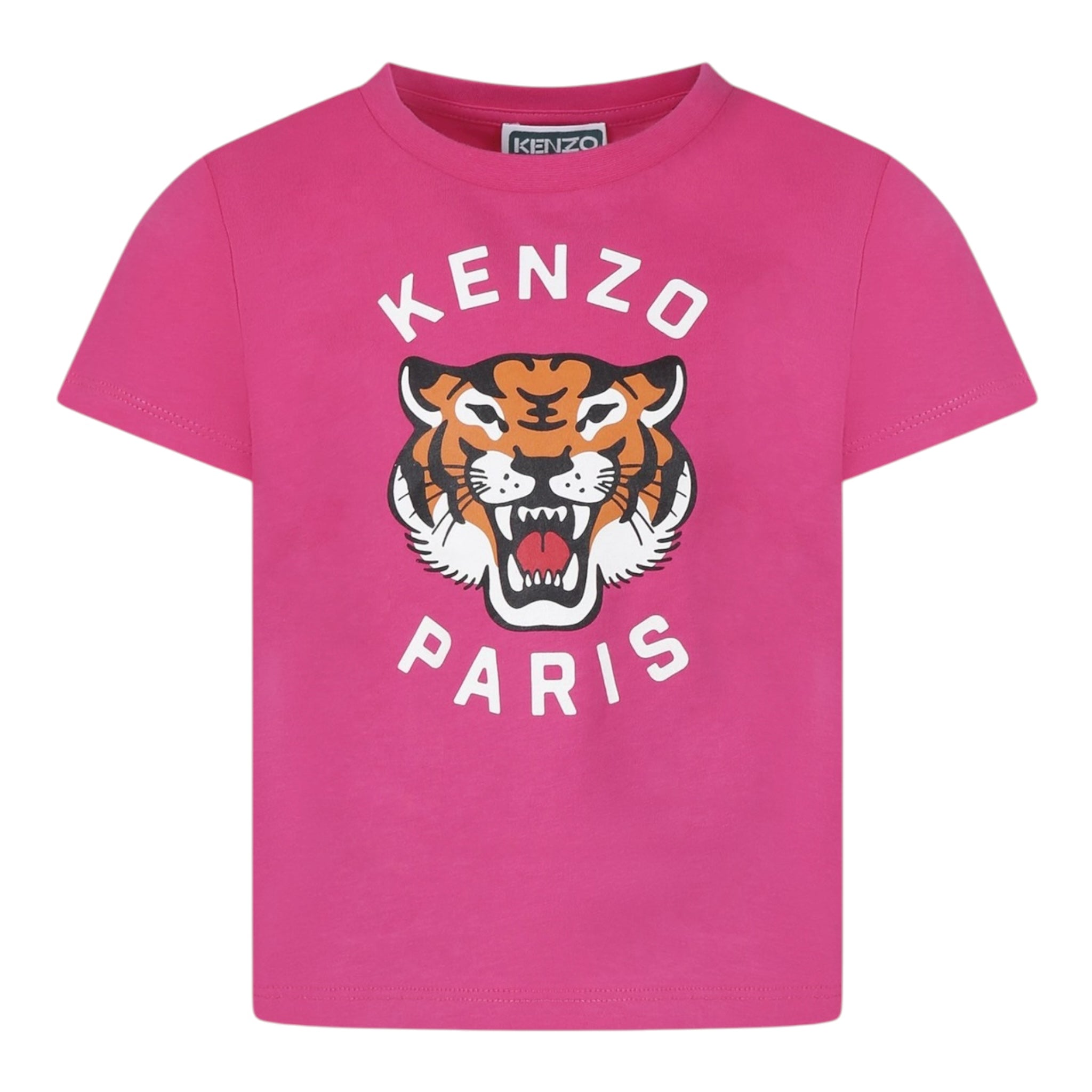 Kenzo T-Shirt Girocollo Tinta Unita con Stampa per Neonata K61054NX FUXIA KENZO 