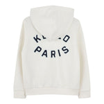 Kenzo Felpa con Zip E Cappuccio Tinta Unita con Logo per Bambino K61176 PANNA KENZO 