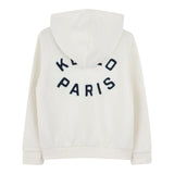 Kenzo Felpa con Zip E Cappuccio Tinta Unita con Logo per Bambino K61176 PANNA KENZO 