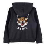 Kenzo Felpa con Zip E Cappuccio Tinta Unita con Logo per Bambino K61190 BLU KENZO 