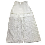 Kocca Completo 2 Pezzi Pantalone-Top Tinta Unita con Ricami per Bambina 60725 BIANCO Kocca 