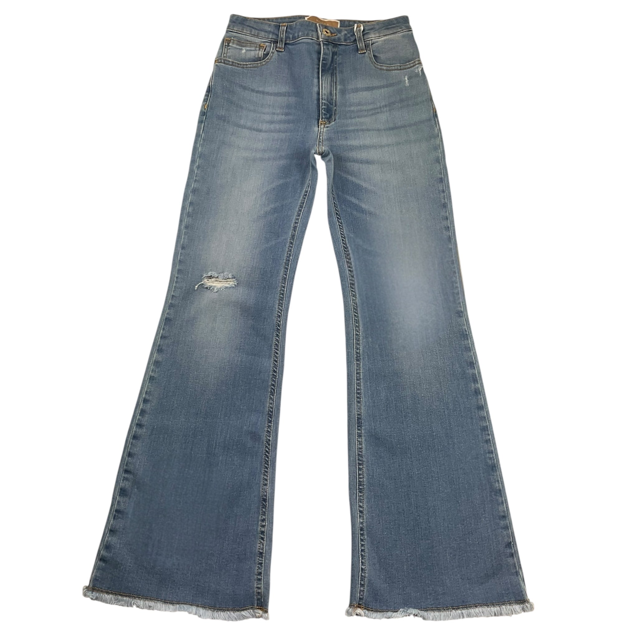 Kocca Jeans Tinta Unita Modello Zampa per Bambina OKIKA AZZURRO Kocca 