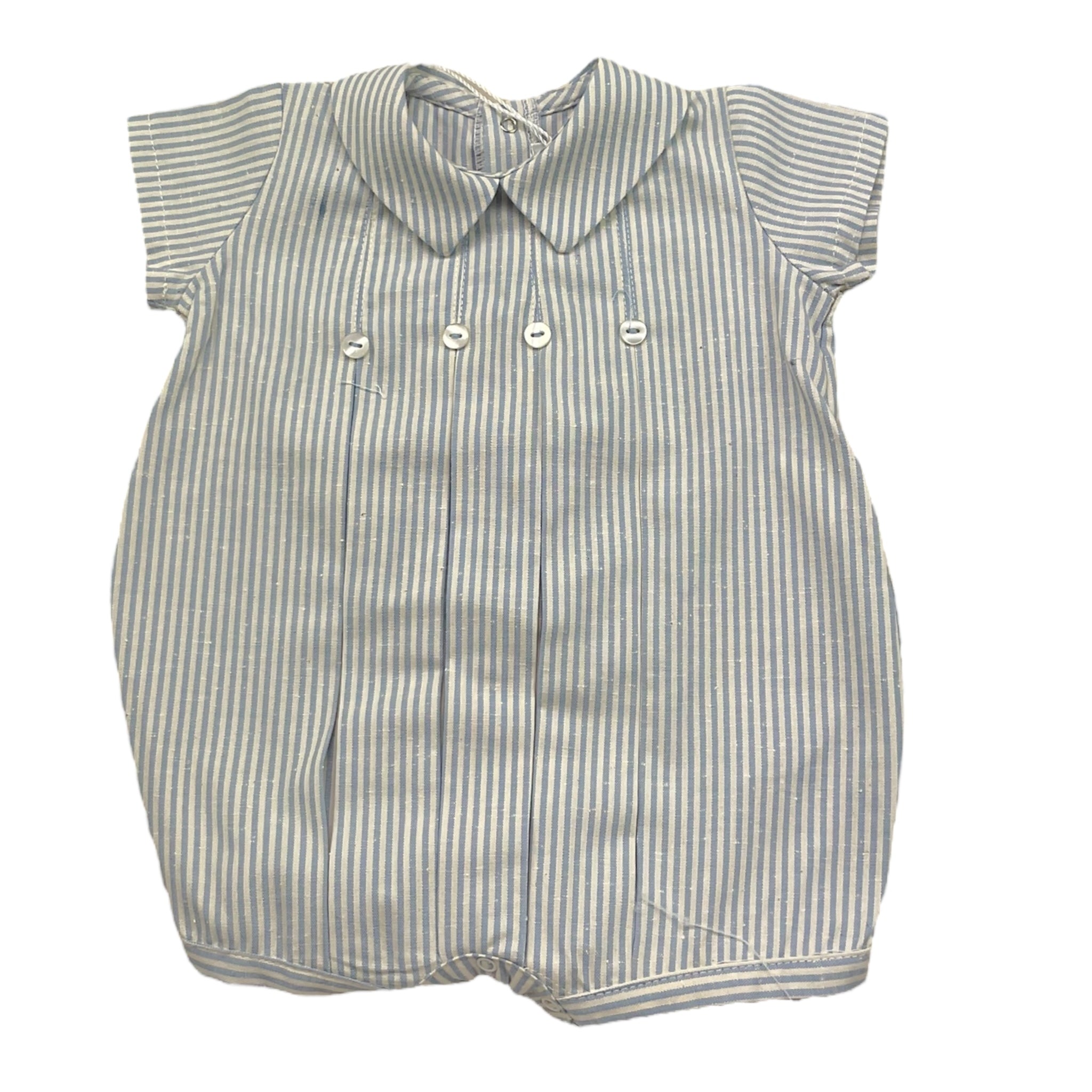 La Sartoria Dei Piccoli Pagliaccetto Tinta Unita con Fantasia A Righe per Neonato LP002 BIANCO LA SARTORIA DEI PICCOLI 