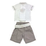 La Stupenderia Completo 2 Pezzi Camicia-Bermuda Bicolore per Neonato CCCT71 BIANCO/SABBIA LA STUPENDERIA 
