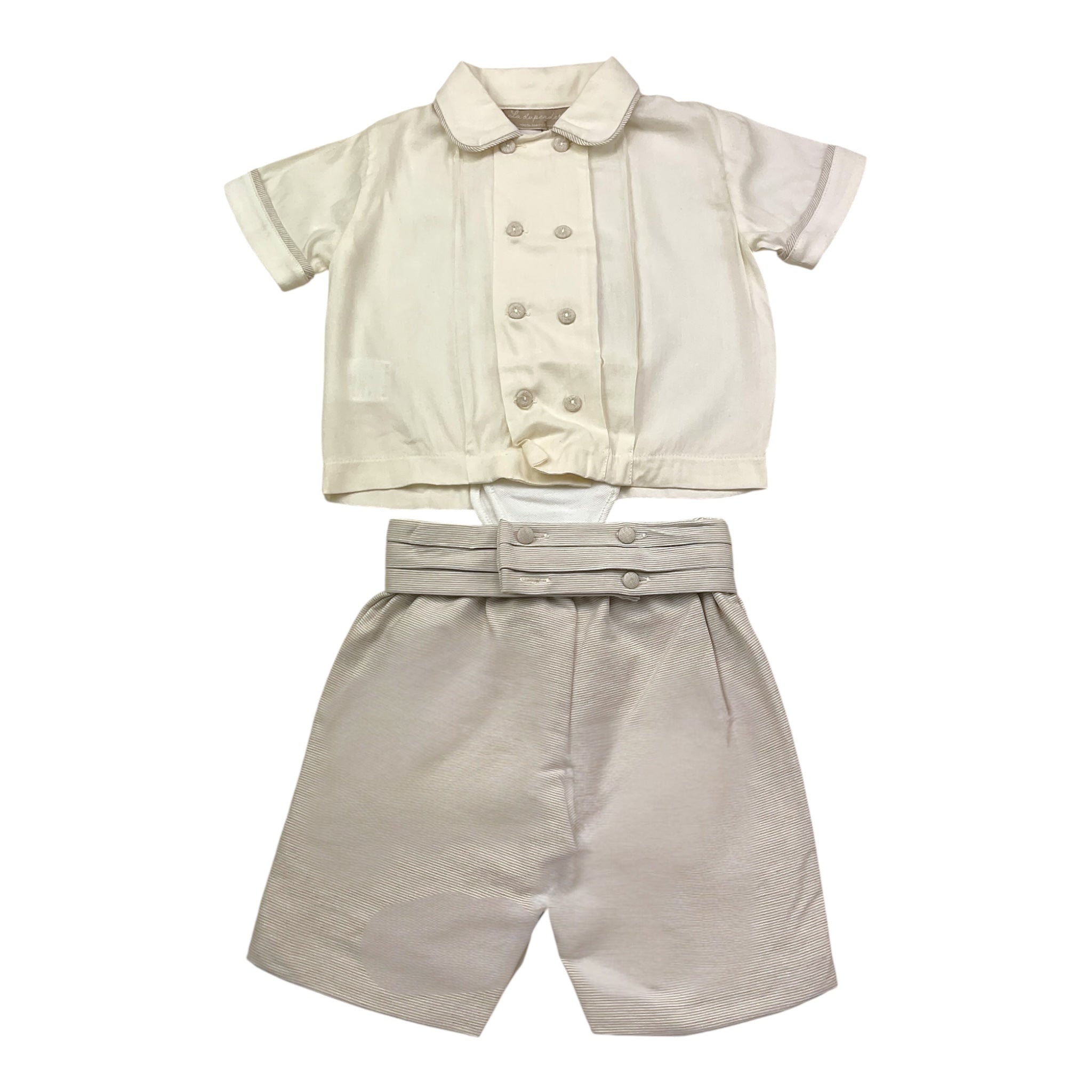 La Stupenderia Completo 2 Pezzi Camicia Modello Body-Bermuda per Neonato CCT77 PANNA LA STUPENDERIA 