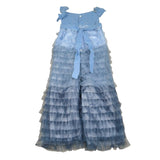 La Stupenderia Tuta Intera Tinta Unita con Tulle per Neonata CJTT92 AZZURRO LA STUPENDERIA 