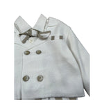Marlu' Completo 4 Pezzi Cardigan-Camicia-Papillin-Pantalone per Neonato EF6661 PANNA MARLU' 