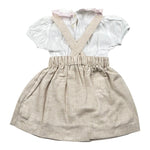 La Stupenderia Completo 2 Pezzi Body-Salopette Bicolore per Neonata TBCT54 BIANCO/BEIGE LA STUPENDERIA 