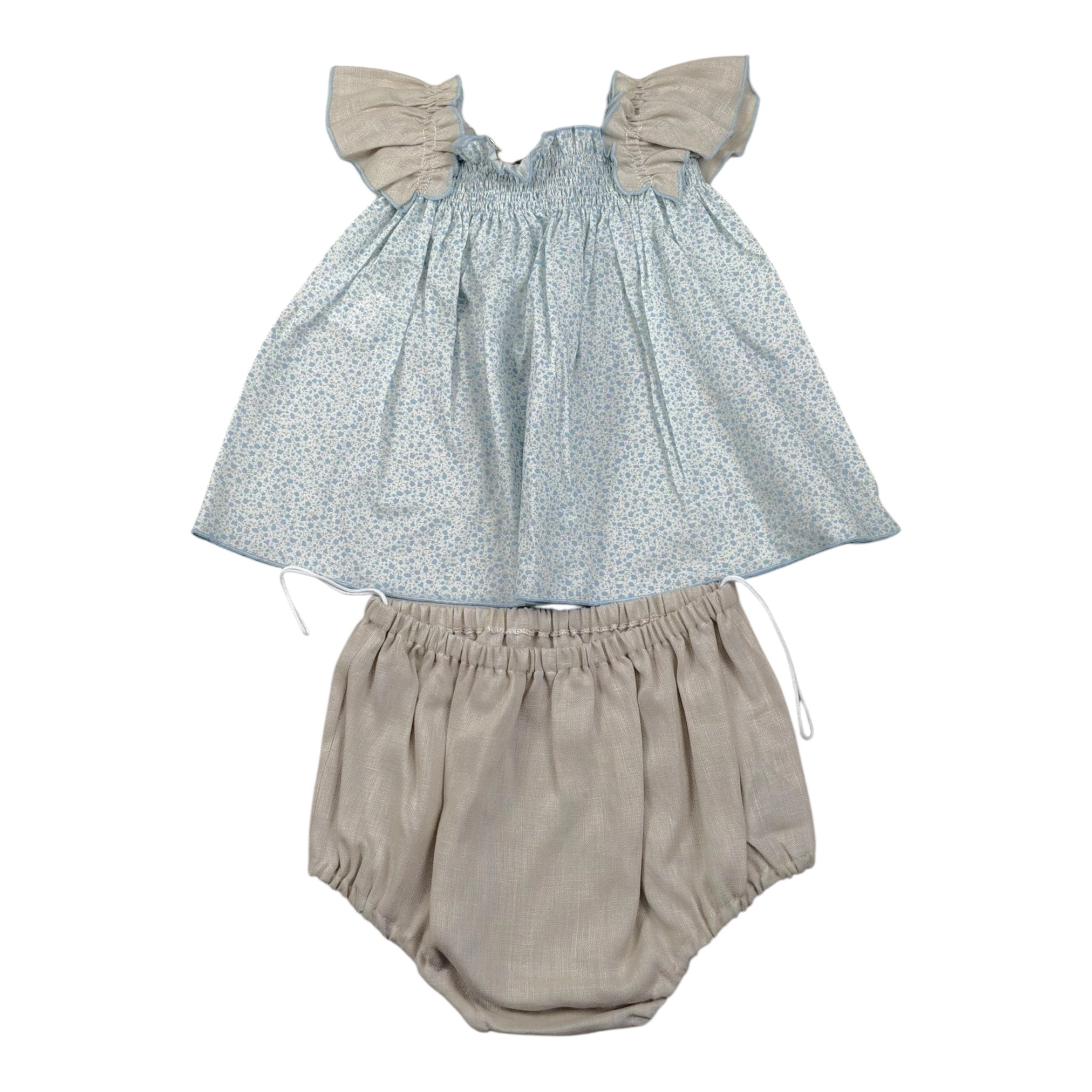 La Stupenderia Completo 2 Pezzi Camicia-Coulotte  per Neonata TBCT56 BIANCO LA STUPENDERIA 