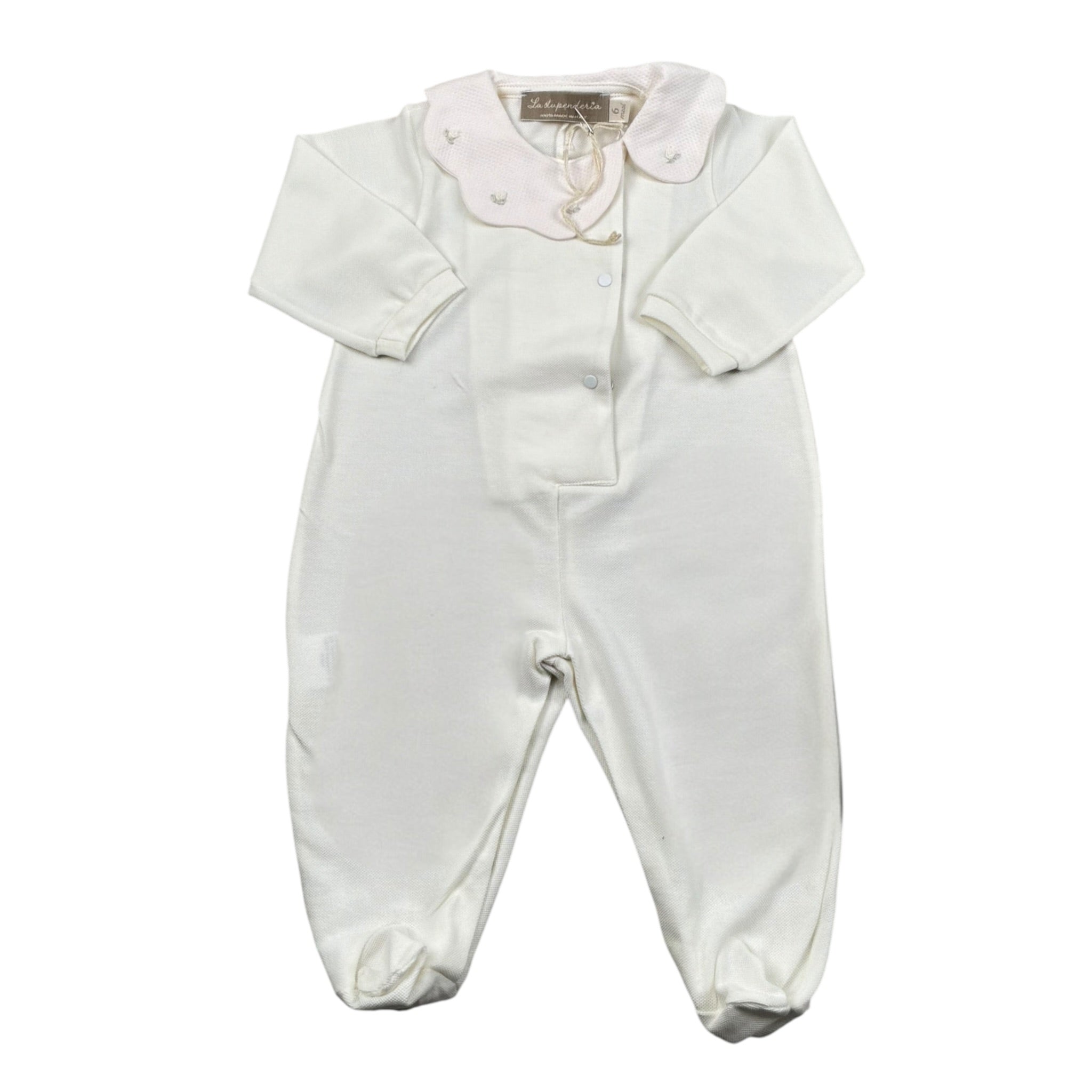 La Stupenderia Tutina Tinta Unita con Stampa per Neonata TBTT67 PANNA/ROSA LA STUPENDERIA 