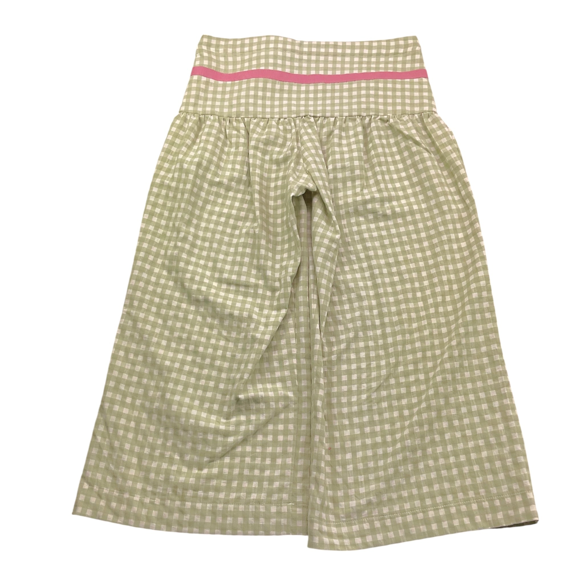 La Stupenderia Pantalone Tinta Unita con Fantasia Quadri per Bambina TJPN76 VERDE LA STUPENDERIA 