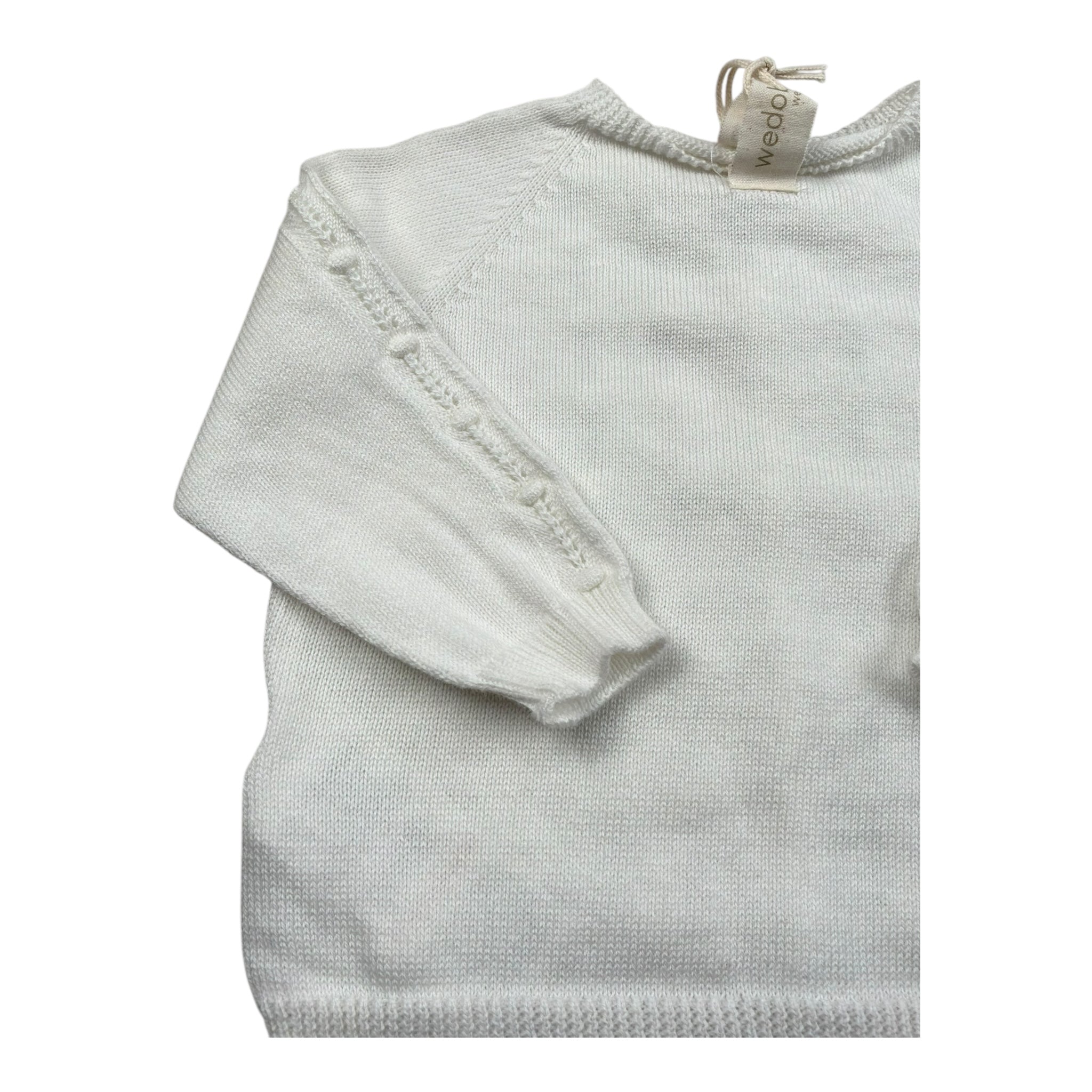 La Stupenderia Cardigan Tinta Unita con Ricami per Neonato V2401308A BIANCO LA STUPENDERIA 