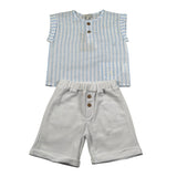Lalalu' Completo 2 Pezzi Camicia-Bermuda Bianco/Beige per Neonato CCTL01G BIANCO/BEIGE LALALU' 