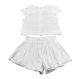 Lalalu' Completo 2 Pezzi T-Shirt-Shorts per Neonata CCTL11P BIANCO LALALU' 
