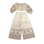 Lalalu' Completo 2 Pezzi Pantalone-Top per Bambina COML80PB PANNA LALALU' 
