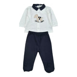 Lalalu' Completo 2 Pezzi Shirt-Ghettina per Neonato CPL6P BIANCO/BLU LALALU' 