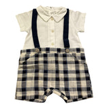 Lalalu' Pagliaccetto Mezza Manica Bicolore per Neonato PAL006P BIANCO/BLU LALALU' 
