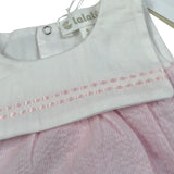 Lalalu' Pagliaccetto Bicolore Giromanica per Neonata PAL010P BIANCO/ROSA LALALU' 