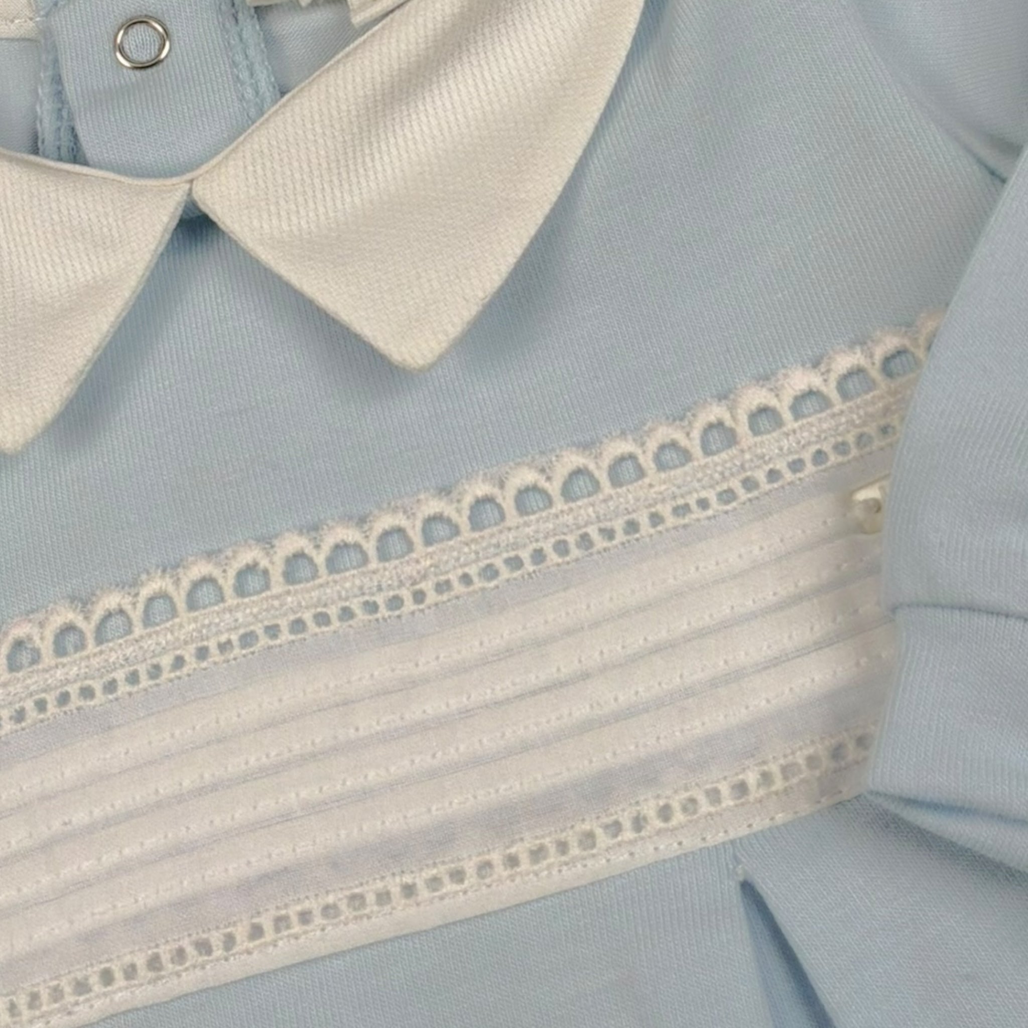 Lalalu' Tutina Tinta Unita con Colletto E Ricami per Neonato TJL01P AZZURRO LALALU' 