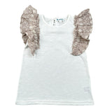Lalalu' T-Shirt tinta unita con Balze Bianco per Bambina TSL70PB BIANCO LALALU' 