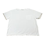 Lalalu' T-Shirt Tinta Unita Girocollo con Taschino per Bambina TSL80PBX BIANCO LALALU' 