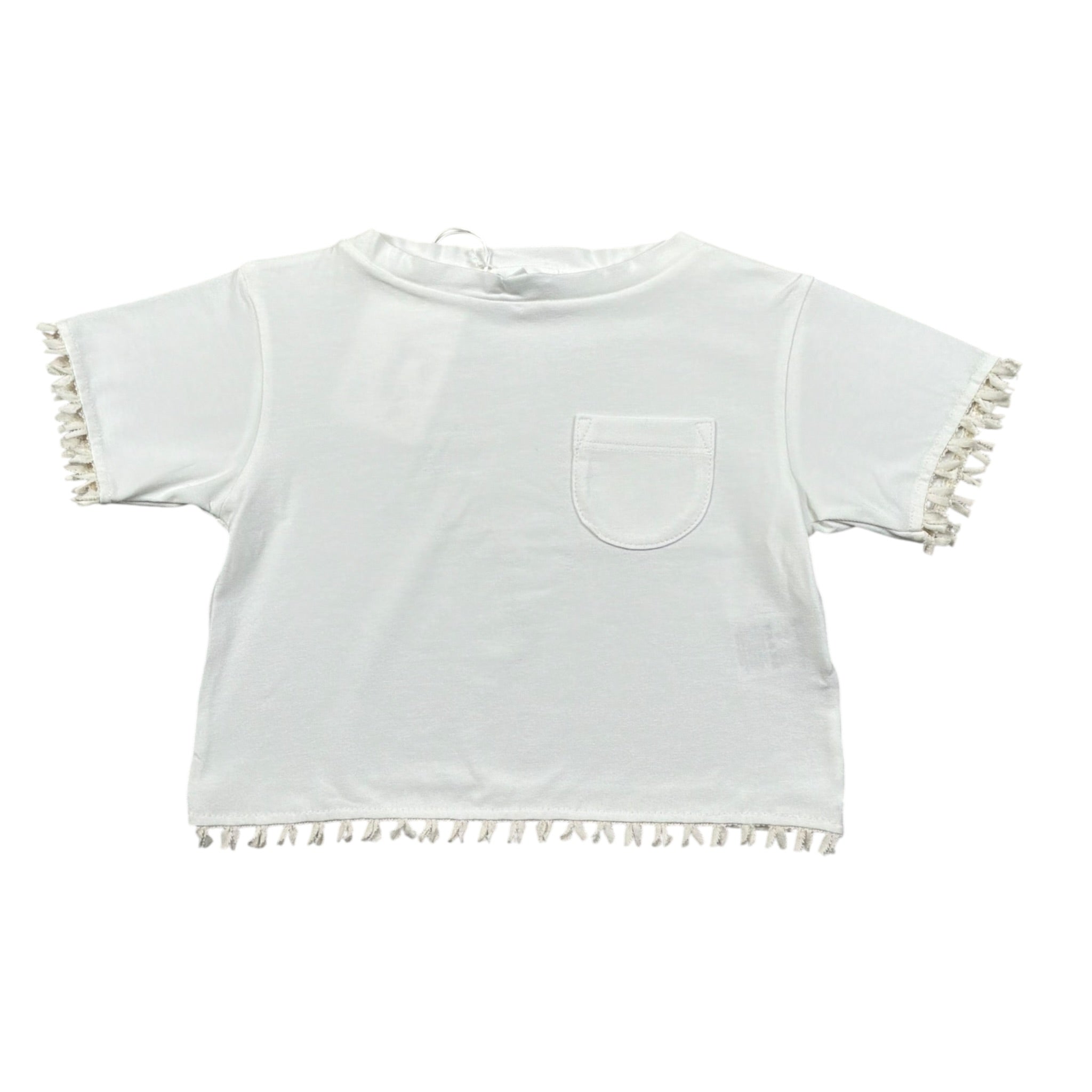 Lalalu' T-Shirt tinta unita Girocollo con Taschino Bianco per Neonata TSL80PBXX BIANCO LALALU' 