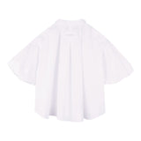 Lanvin Camicia Mezza Manica Tinta Unita con Stampa per Bambina N30196 BIANCO LANVIN 