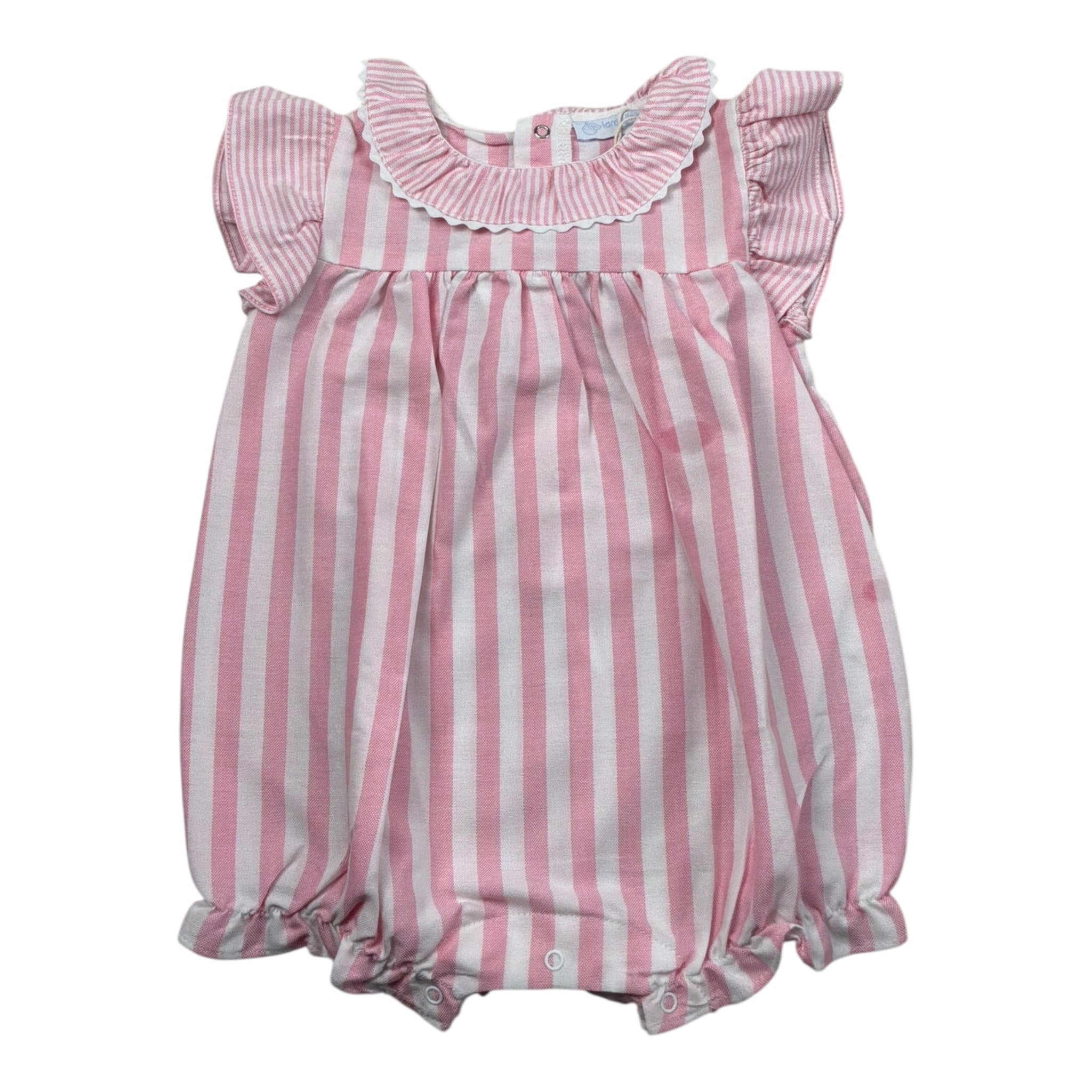 Laranjinha Pagliaccetto Bicolore con Fantasia A Righe per Neonata 92984V5837R57 BIANCO/ROSA LARANJINHA 